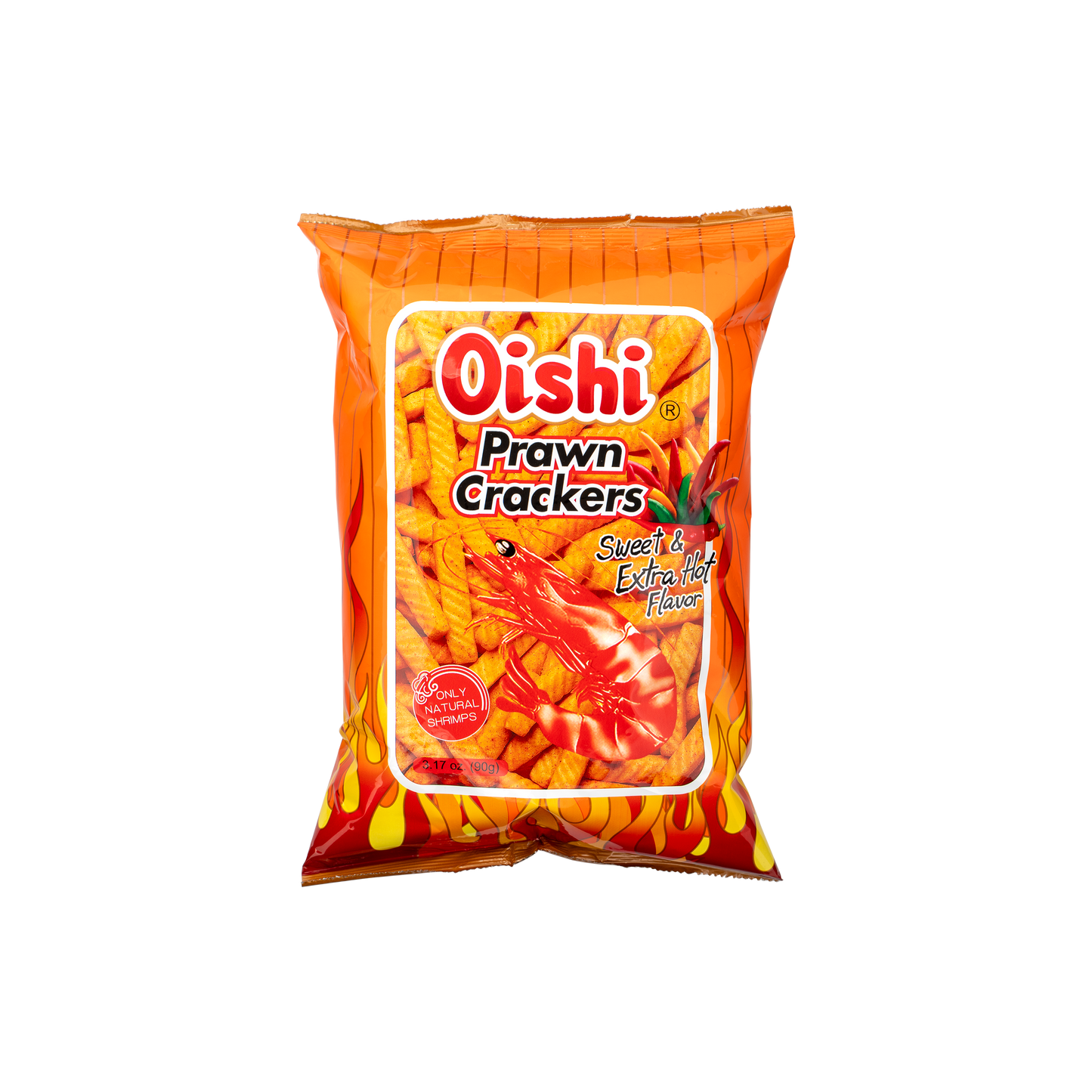 Oishi Prawn Crackers Sweet & Extra Hot Flavor (90g)